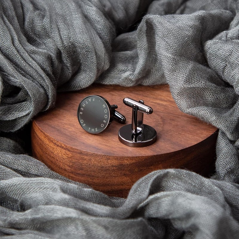 MUUJEE Cufflinks with Engraved Wood Gift Box - Image 5